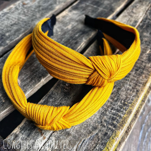 Mustard Fabric Knot Headband