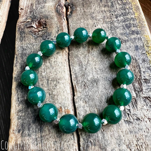Green with Envy | Green Agate Chunky Gemstone Bracelet