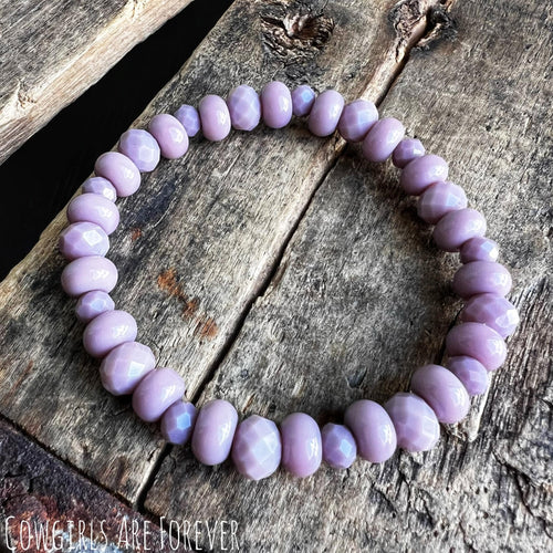 Sense | Lilac Glass and Crystal Beaded Bracelet