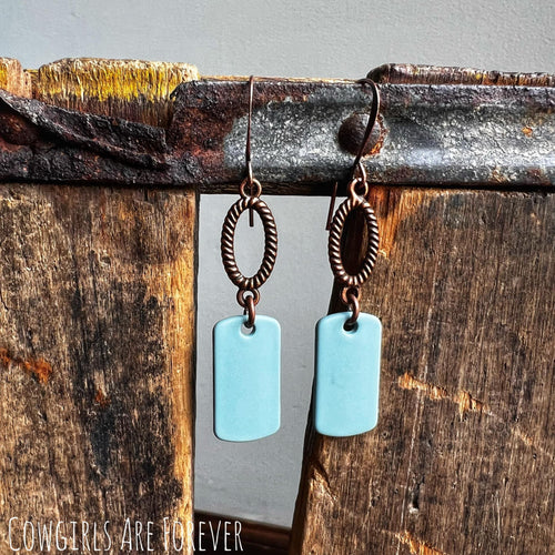 Hope | Copper and Blue Dangle Earrings