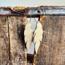 Load image into Gallery viewer, Ivory and Gold | Genuine Leather Earrings