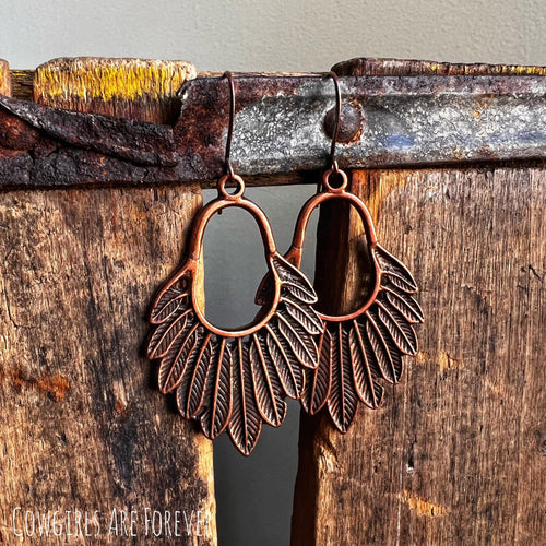 Daring | Copper Feather Earrings