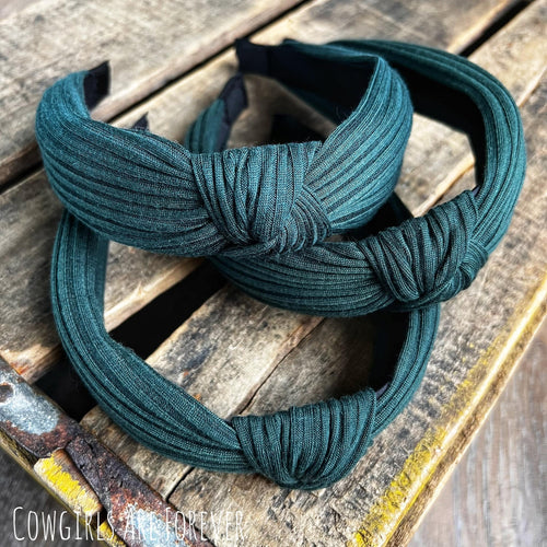 Dark Green Fabric Knot Headband