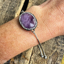 Load image into Gallery viewer, Luxury | Amethyst and Rhinestone Connector Slide Bracelet