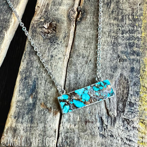 Quirky | Bronzite and Turquoise Slab Necklace