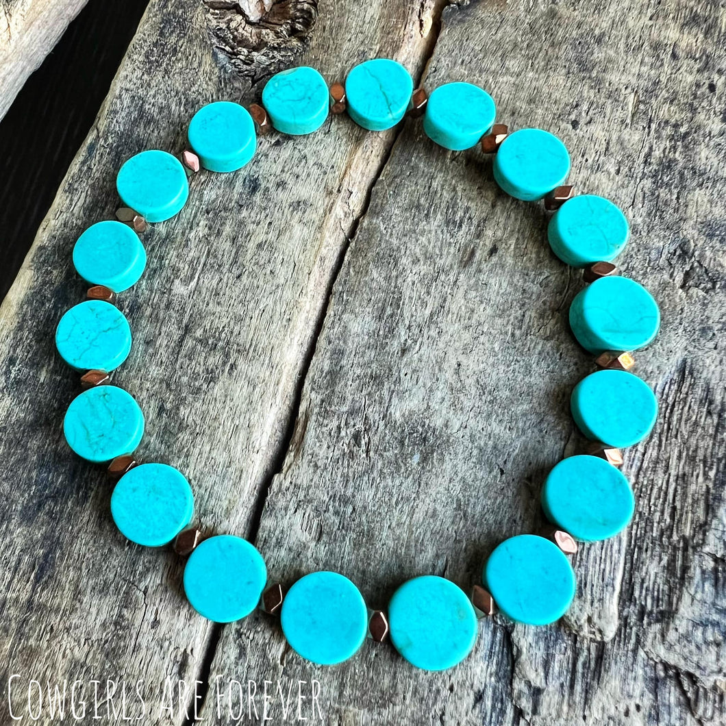 Lexi | Turquoise Howlite Beaded Bracelet