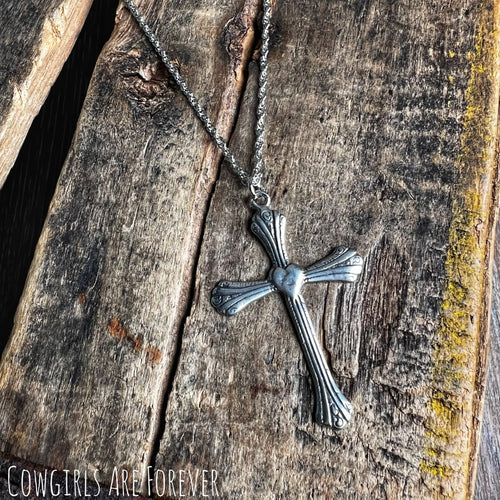 Heart and Cross Pendant Necklace