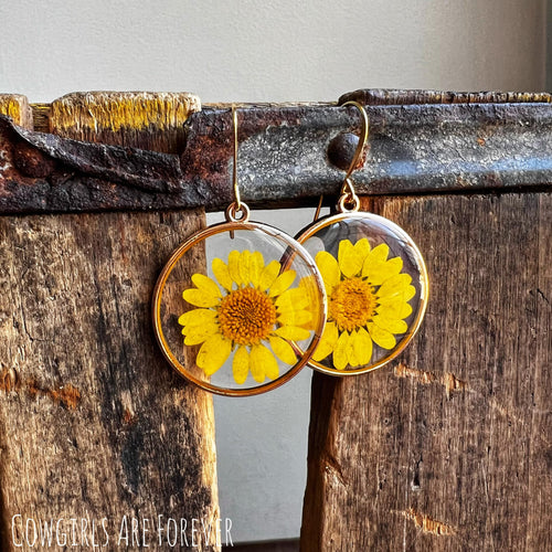 Pop | Yellow Daisy and Resin Earrings