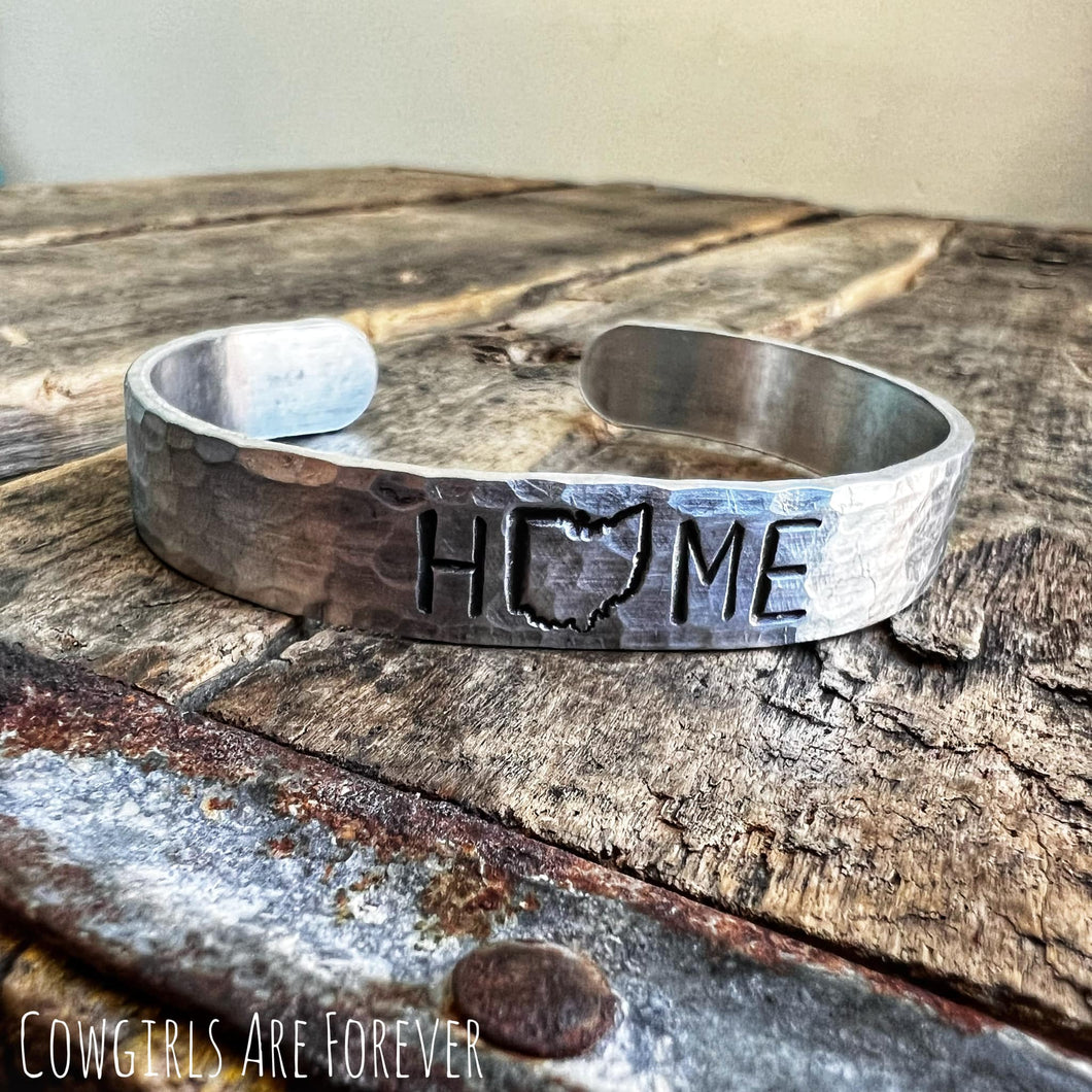 Ohio Home| Hand Stamped Cuff Bracelet