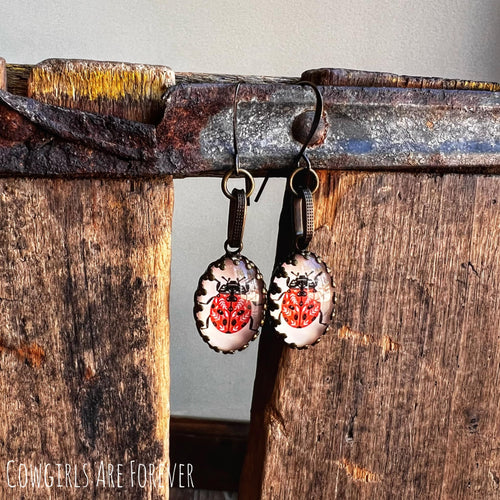 Lucky Girl | Glass Lady Bug Earrings