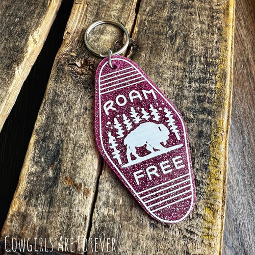 Roam Free | Hotel Keychain with Buffalo