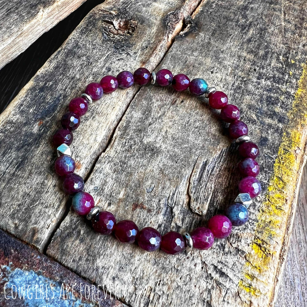 Passion | Ruby Zoisite Faceted Gemstone Bracelet
