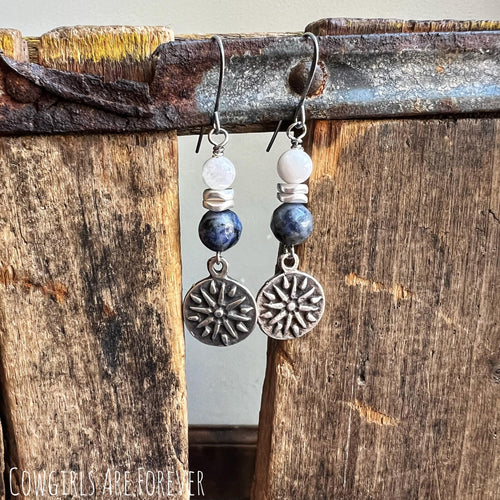 New Beginnings | Moonstone and Sodalite Burst Earring