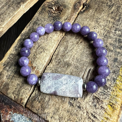 Vibes | Porcelain Jasper and Purple Angelite Bracelet