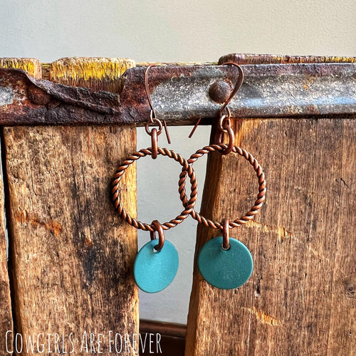 Brittany | Copper Rop and Metal Disc Earrings