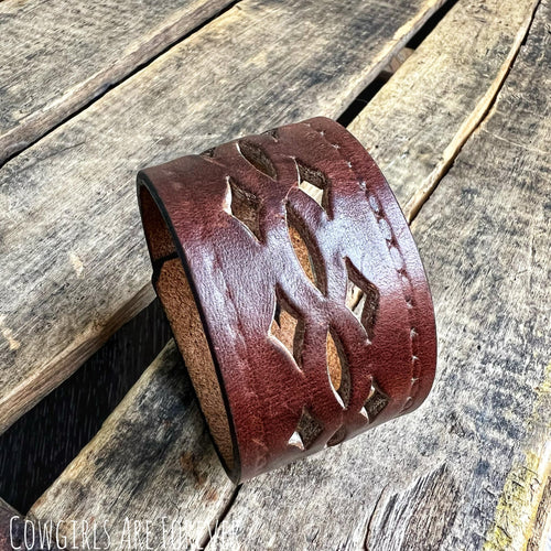 Softee | Brown Cut Out Leather Cuff