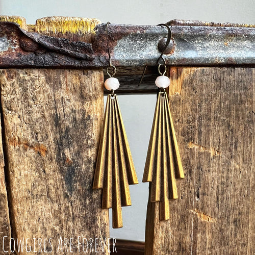 New Horizons | Brass Fan Earrings