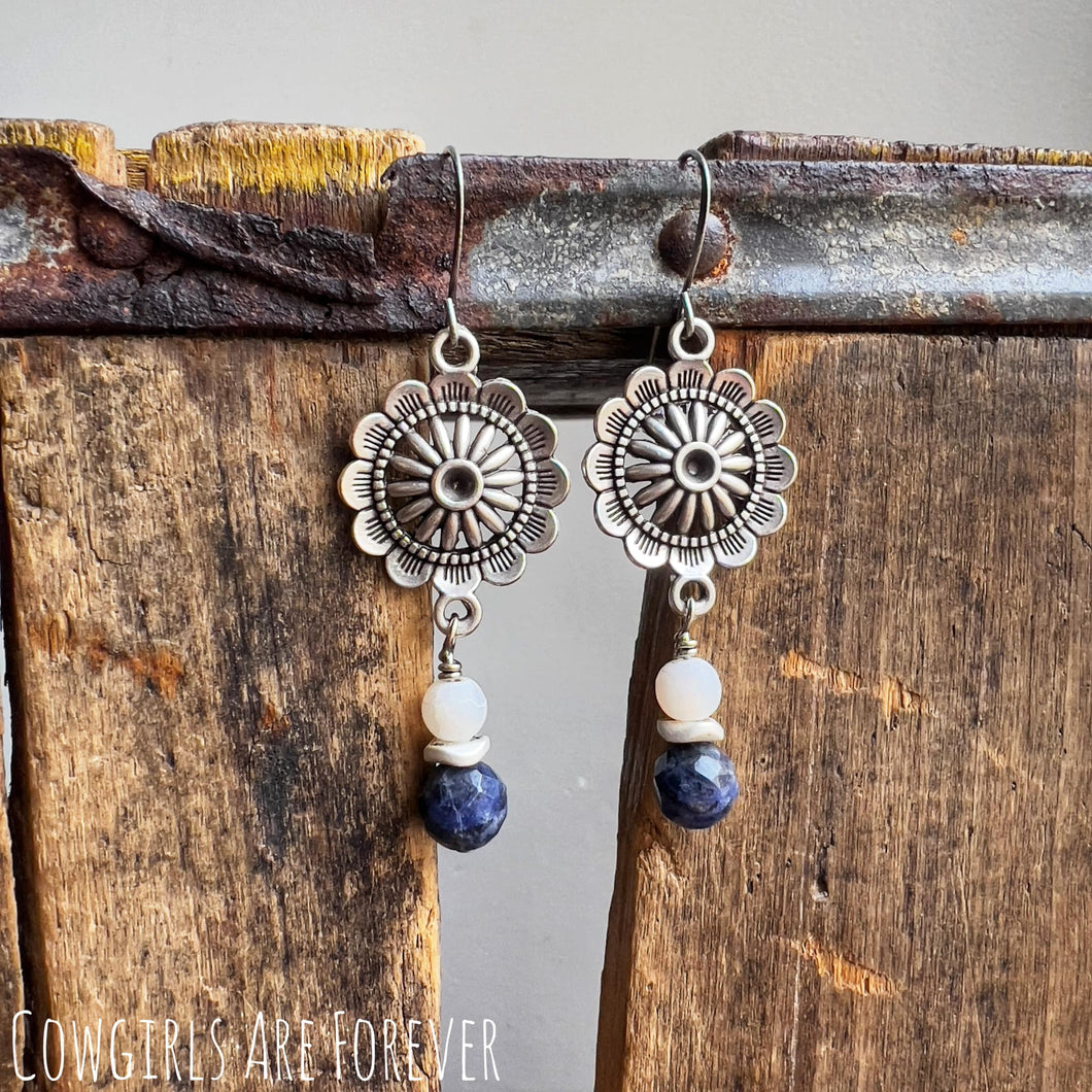 Concho Style | Sodalite Dangle Earrings