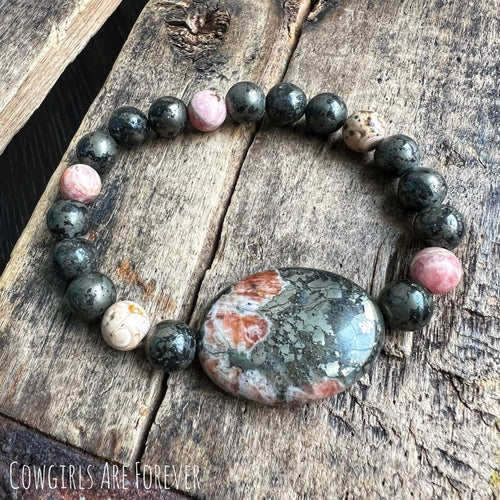 Stability | Genuine Rhodochrosite Pyrite bracelet