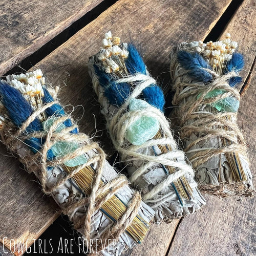 White Sage with Fluorite Bundle