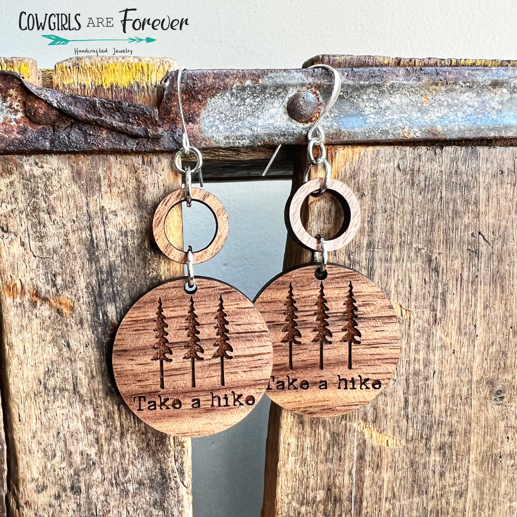 Take a Hike | Wooden Engraved Earrings