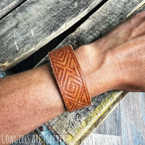 Aztec | Upcycled Leather Cuff