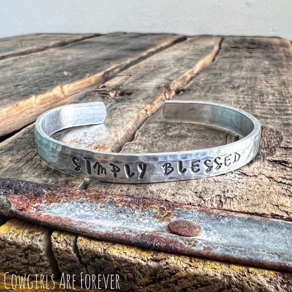 Simply Blessed | Hand Stamped Bracelet
