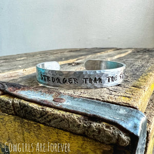 Stronger than the Storm | Hand Stamped Cuff Bracelet