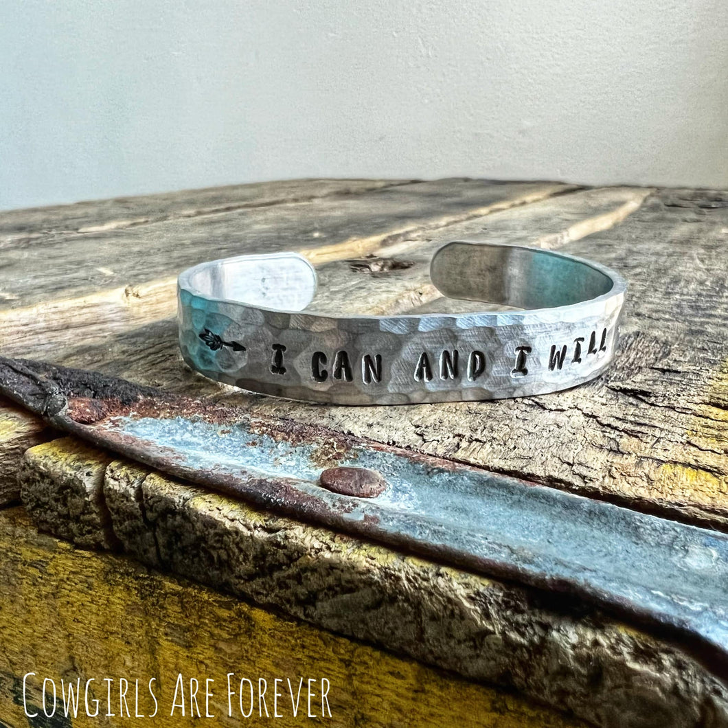 I can and I will | Hand Stamped Cuff Bracelet