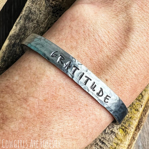 Gratitude | Hand Stamped Cuff Bracelet