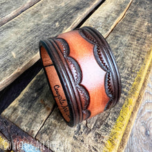 Load image into Gallery viewer, Casey | Genuine Leather Tooled Cuff Bracelet