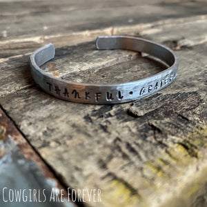 Thankful • Grateful • Blessed | Hand Stamped Bracelet