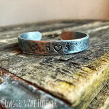 Load image into Gallery viewer, Sweetheart | Custom Hand Stamped Initial Cuff