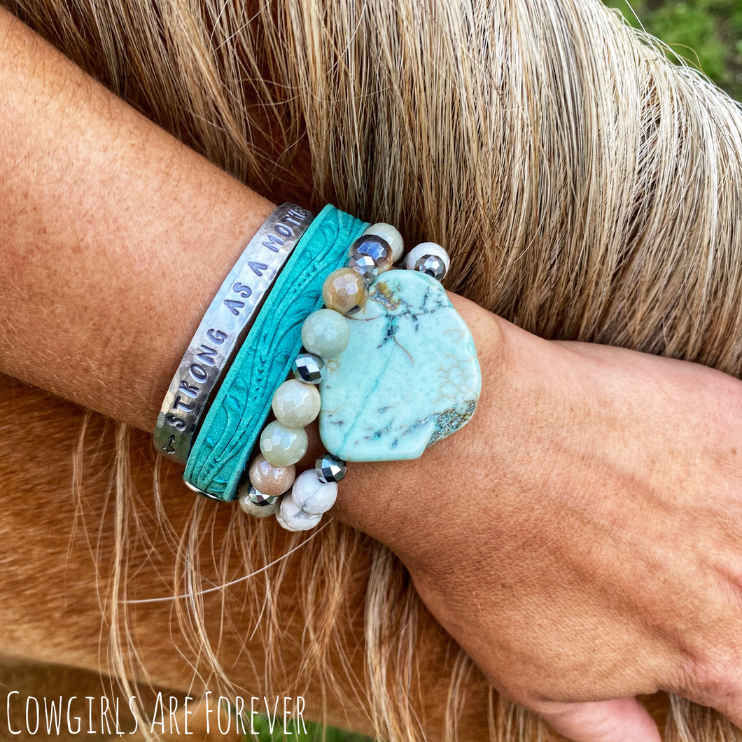 Strong As A Mother | Hand Stamped Cuff
